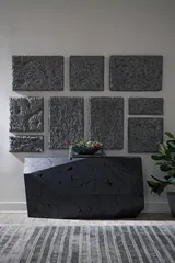 Etched Rock Puzzle Wall Tiles, Set of 9