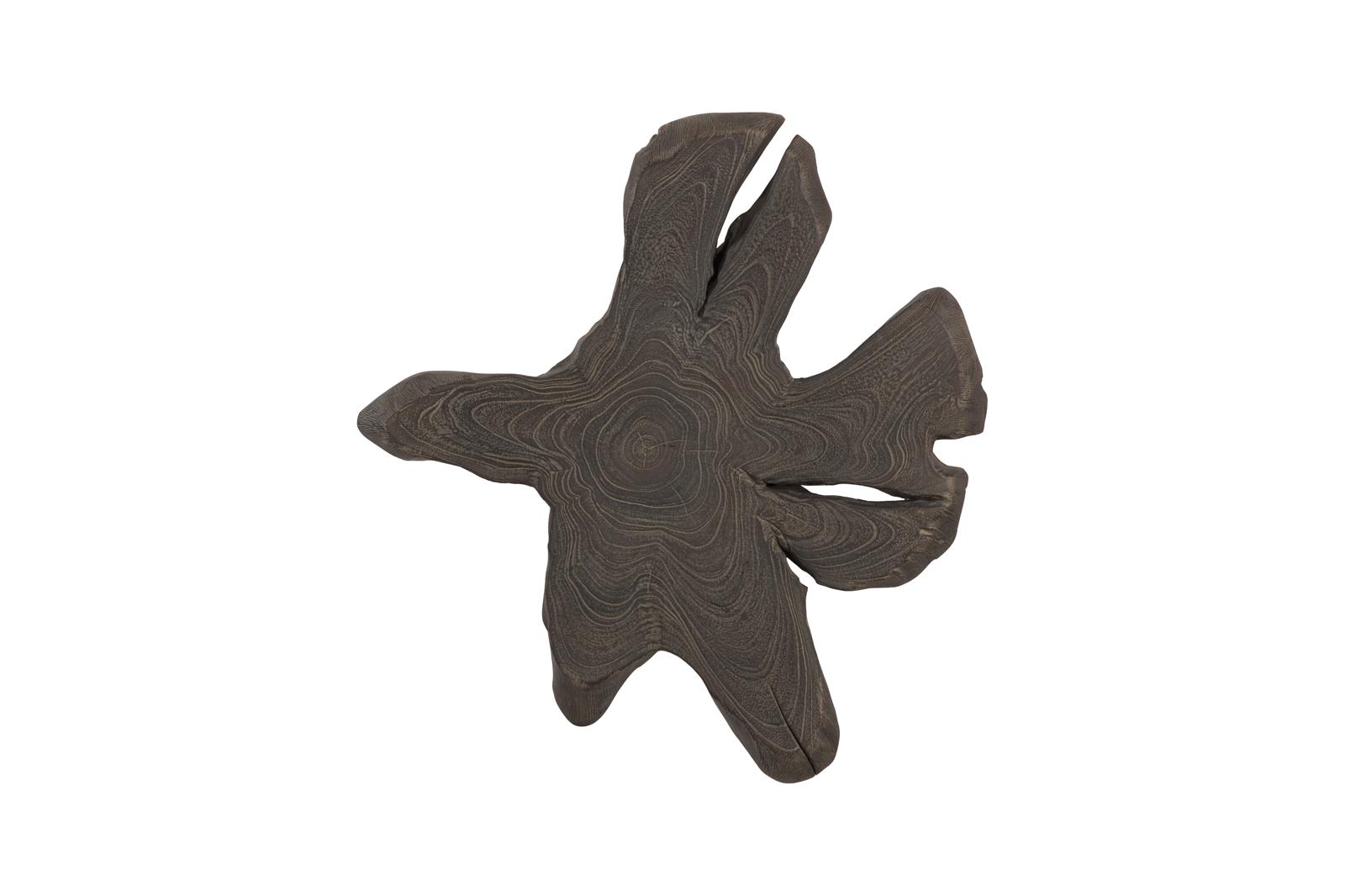 Freeform Teak Wall Slice, MD, Dark Gray