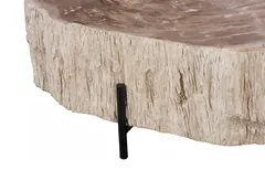 Chaka Petrified Coffee Table, Cream, With Black Legs