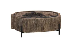 Chaka Petrified Coffee Table, Mixed, With Black Legs