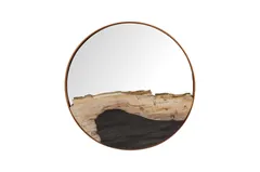 Petrified Slice Mirror, Copper Frame, Small
