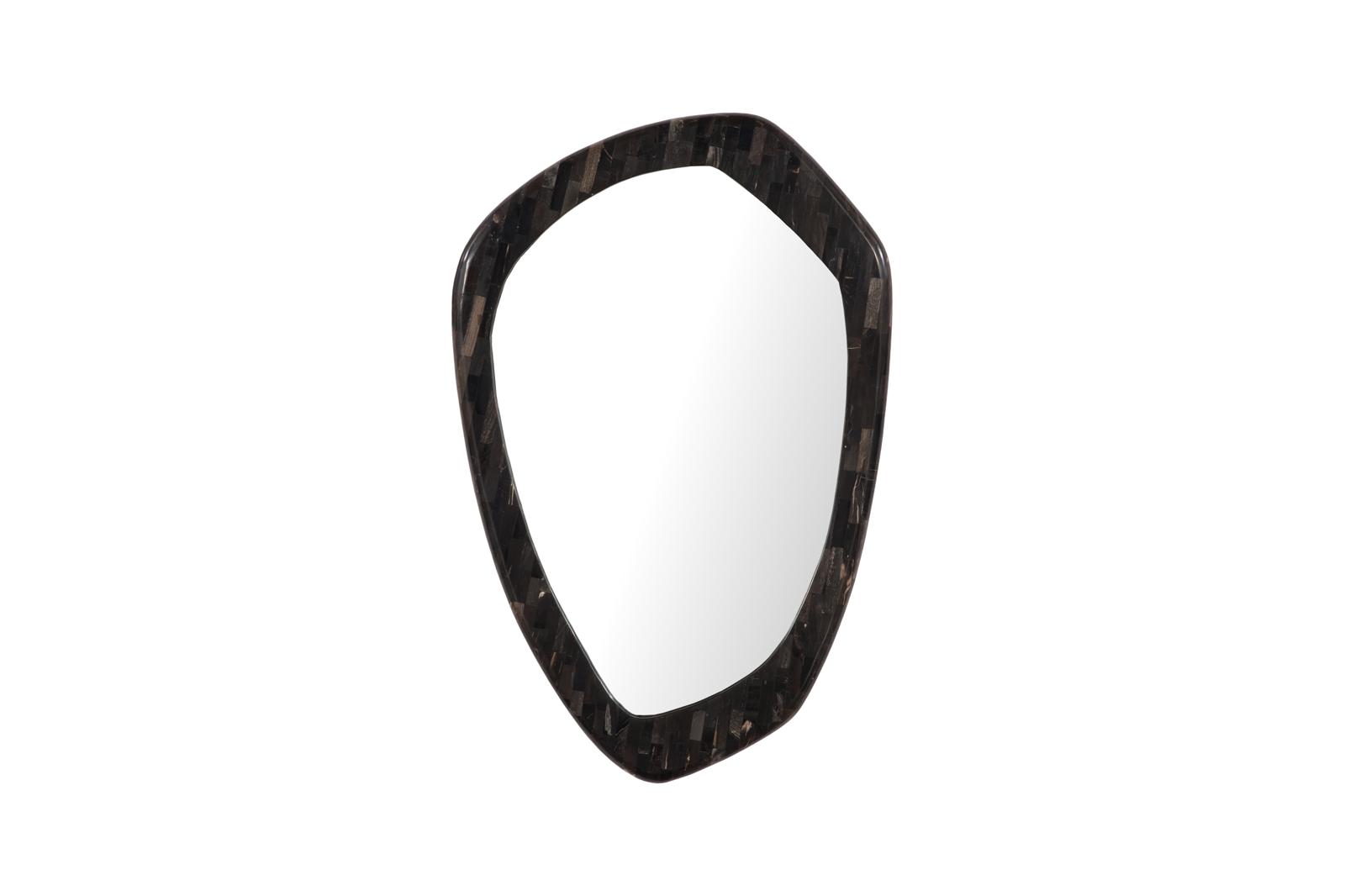 Morphic Petrified Mirror, Point, Black Frame