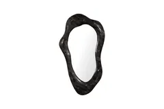 Morphic Petrified Mirror, Wave, Black Frame