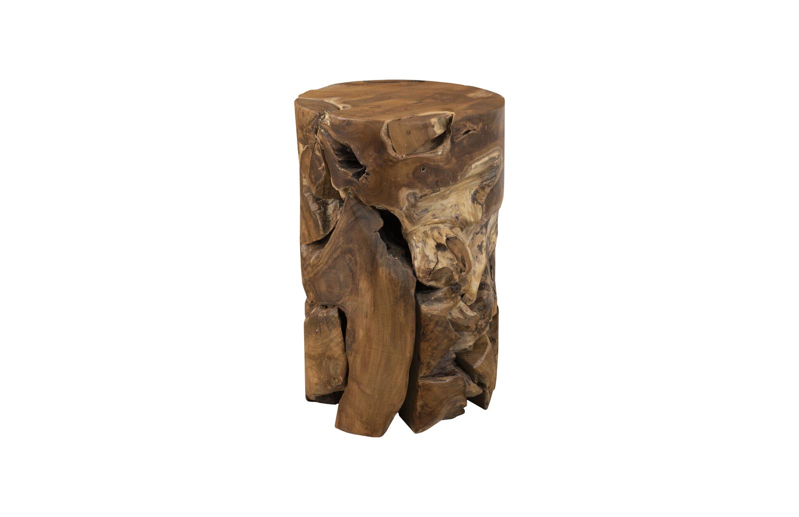 Teak Chunk Side Table, Round