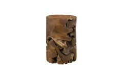 Teak Chunk Side Table, Round