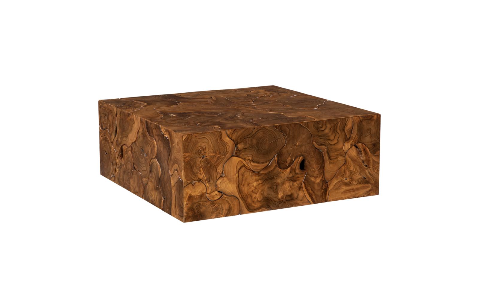 Teak Slice Coffee Table, Square
