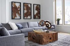 Teak Slice Coffee Table, Square