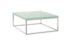 Bubble Glass Coffee Table, Stainless Steel Base