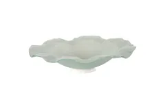 Frosted Leaning Glass Bowl, MD, With Ring Base