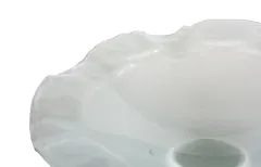 Frosted Leaning Glass Bowl, MD, With Ring Base