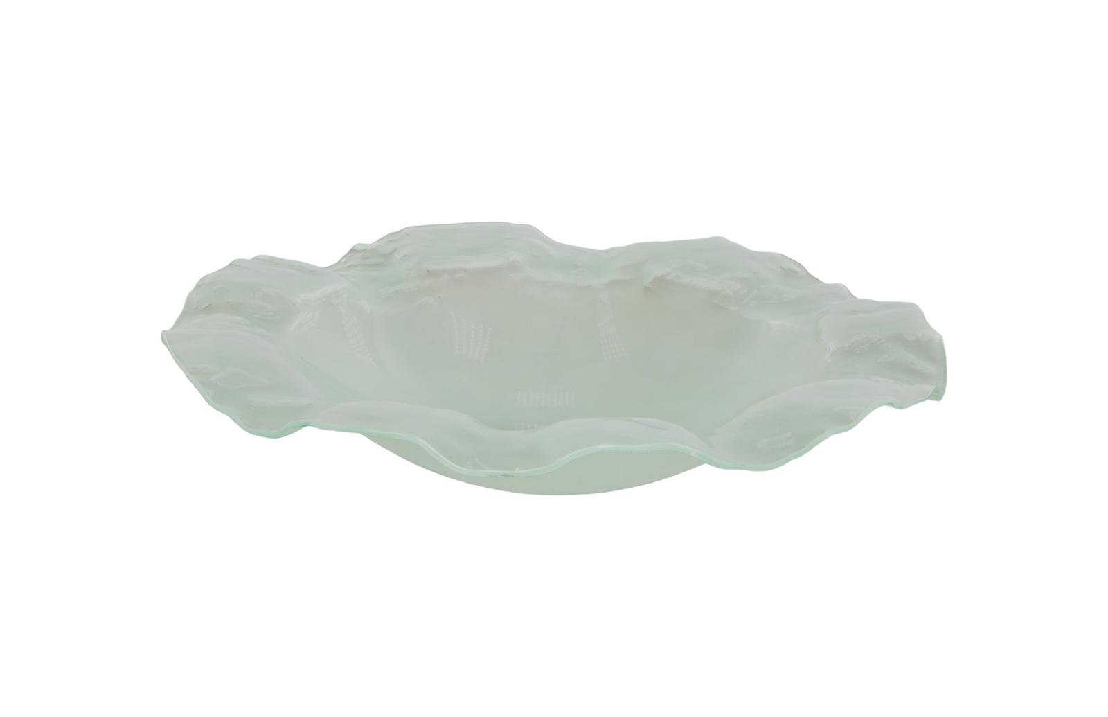 Frosted Leaning Glass Bowl, MD