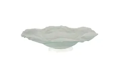Frosted Leaning Glass Bowl, SM, With Ring Base