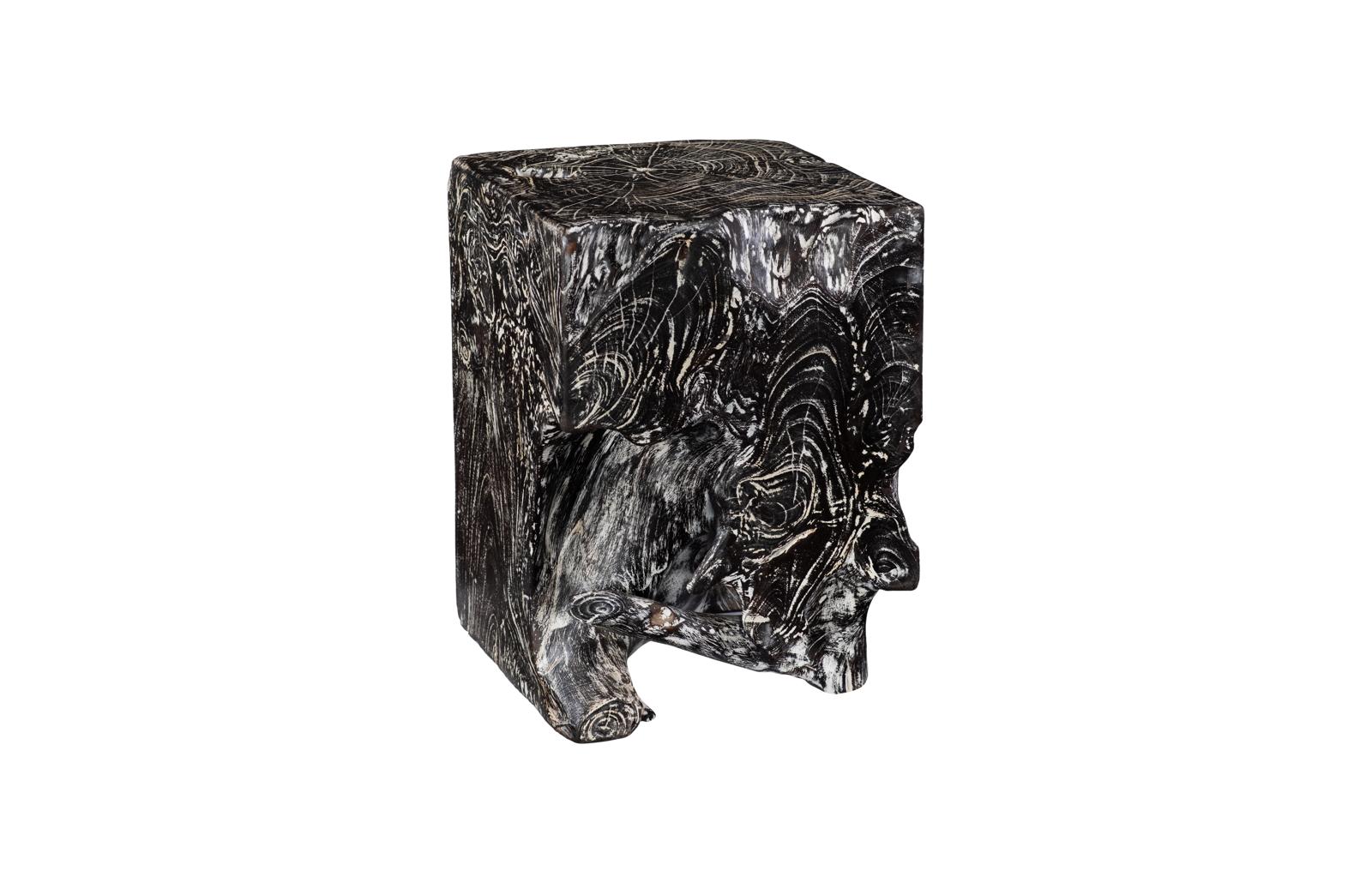 Black Wash Stool, Square