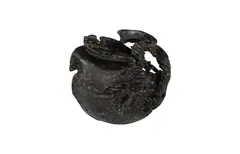 Teak Planter, Black, Brown