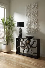 Vine Wall Tile, Matte White, Set of 4