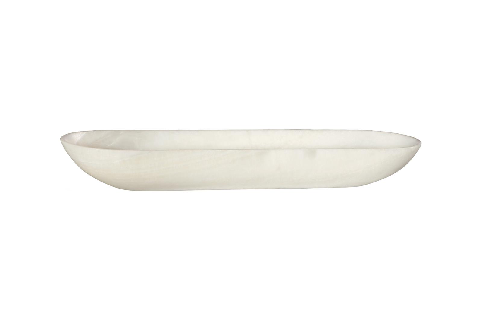 Onyx Canoe Bowl, White