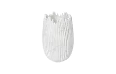 Marble Cocoon Vase, White, Small