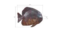 Australian Bat Fish Wall Sculpture, Resin, Copper Patina Finish