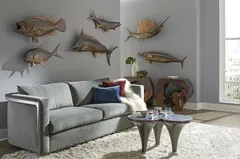 Australian Bat Fish Wall Sculpture, Resin, Copper Patina Finish