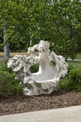 Colossal Cast Stone Sculpture with Seat, Roman Stone