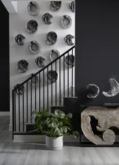 Cast Eroded Wood Circle Wall Tile