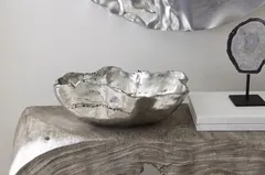 Cast Onyx Bowl, Silver Leaf, Small