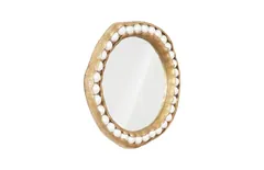 Pearl Mirror, Gold Leaf, Round