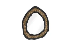 Geode Mirror, Black And Gold, Matte