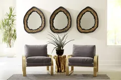 Geode Mirror, Black And Gold, Matte