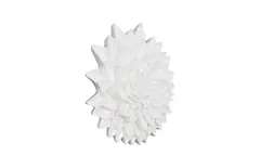 Dahlia Flower Wall Art, Gel Coat White