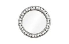 Pearl Mirror, Silver Leaf, Round