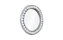 Pearl Mirror, Silver Leaf, Round