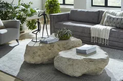 Cast Boulder Coffee Table Roman Stone, Large