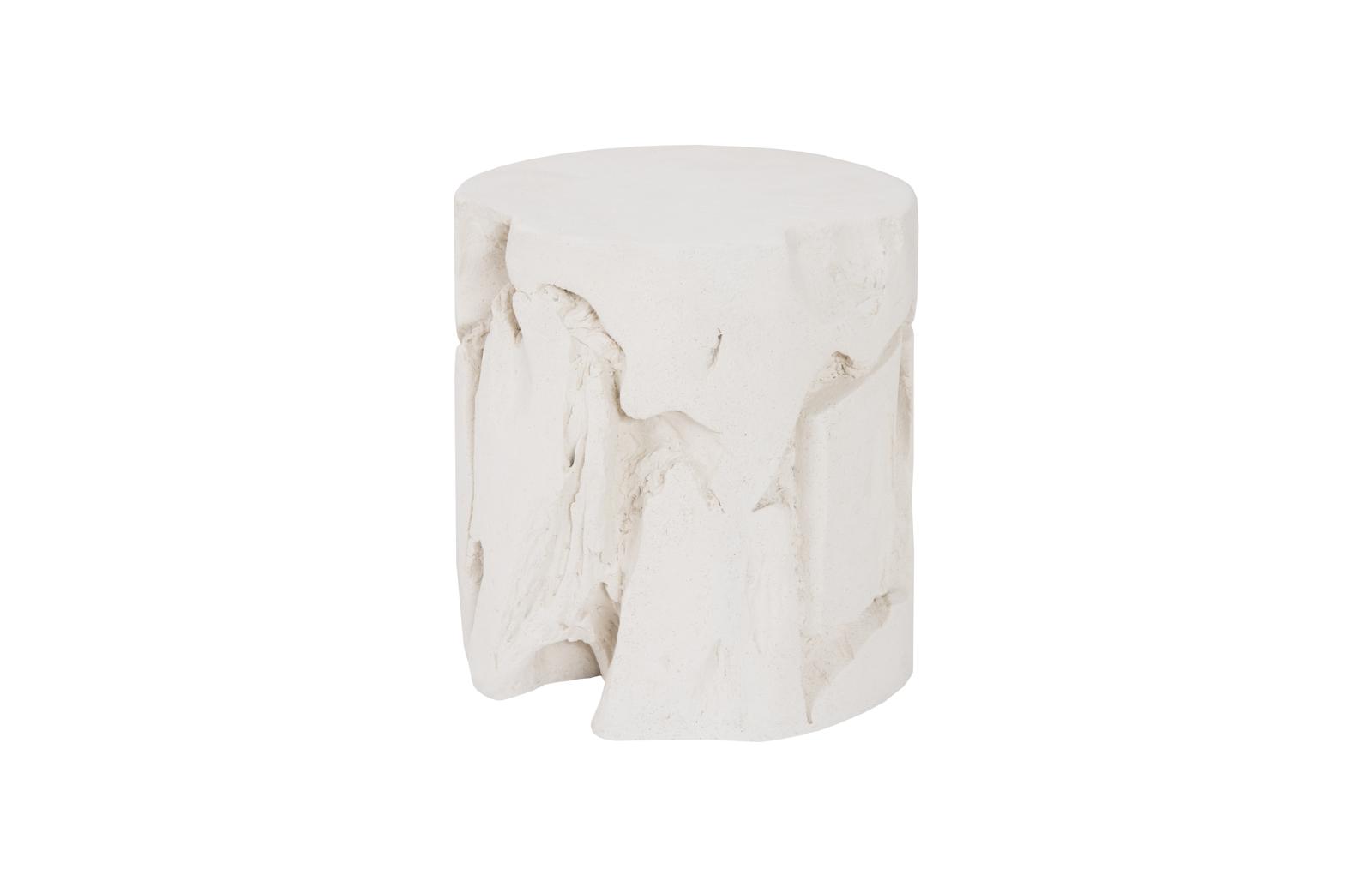 Slice Stool, Round, White Stone