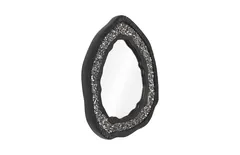 Geode Mirror, Black And Silver, Matte