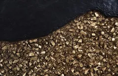 Geode Texture Panel Black and Gold, Wall Decor