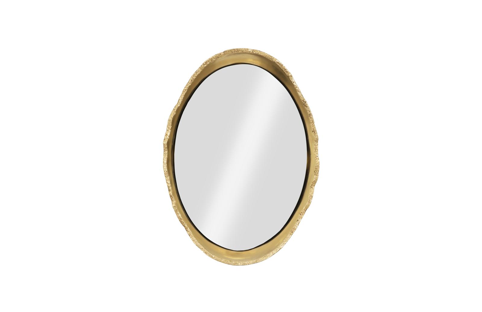 Broken Egg Mirror, Black and Gold Leaf