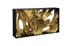 Cast Root Metal Framed Console Table, Resin, Gold Leaf, SM