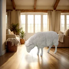 Sheep Sculpture, Gel Coat White