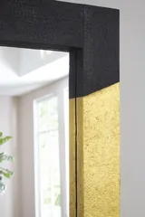 Scorched Mirror, Rectangle, Black and Gold Leaf
