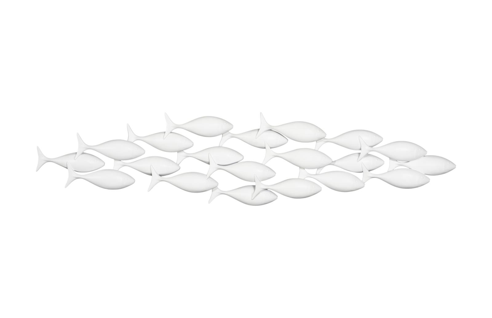 School of Fish Wall Art, Matte White