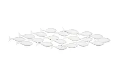 School of Fish Wall Art, Matte White