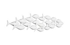 School of Fish Wall Art, Matte White