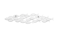 School of Fish Wall Art, Matte White