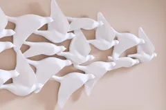 Flock of Birds Wall Art, Matte White