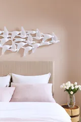 Flock of Birds Wall Art, Matte White