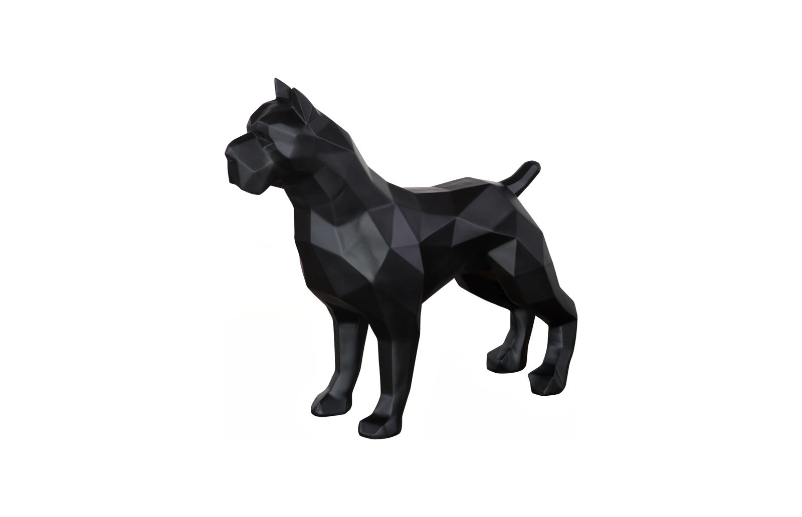 Pitbull Facet Sculpture, Matte Black