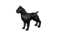 Pitbull Facet Sculpture, Matte Black