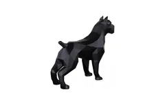 Pitbull Facet Sculpture, Matte Black