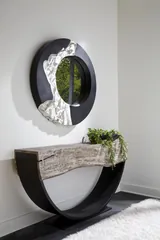 Mercury Mirror, Black, Silver Leaf